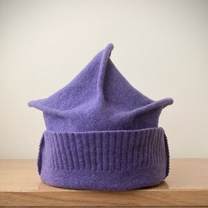joodito origami crown merino wool cashmere sweater hat bucket beanie cap purple